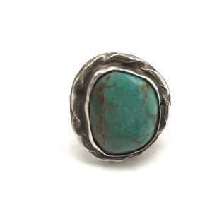 Vintage 925 Sterling Silver Kingman Turquoise Band Ring Size 6.5